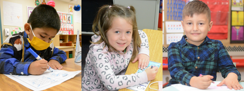 Collage of children in pre-k and kindergarten